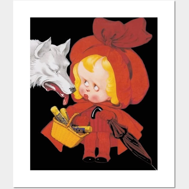 Vintage Red Riding Hood & Big Bad Wolf Wall Art by VintageArtwork